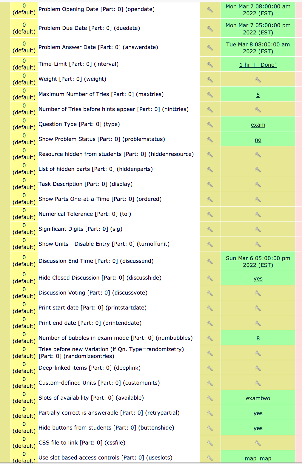 Parameter Manager Table View Screenshot